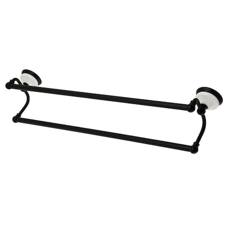 Kingston Brass BA1113MB Victorian 24" Dual Towel Bar, Matte Black BA1113MB